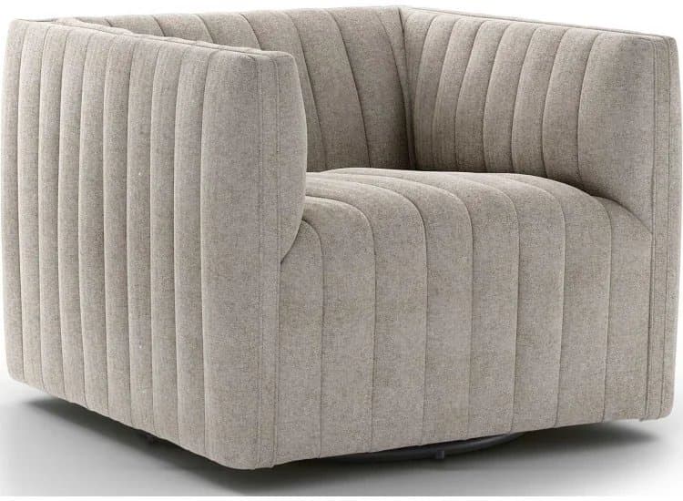 Four Hands Augustine Swivel Chair, Orly Natural Fabric