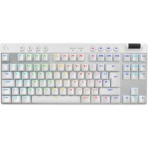 Logitech G PRO X TKL LIGHTSPEED Wireless RGB Gaming Keyboard (White, Tactile)