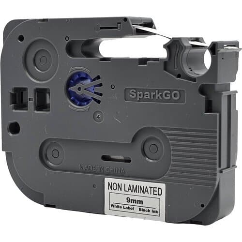 SparkGO Tape for SP-H55 Label Maker (Black on White, 0.35" x 26', Nonlaminated)