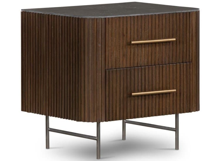 Four Hands Fletcher Nightstand, Terra Brown Oak Veneer