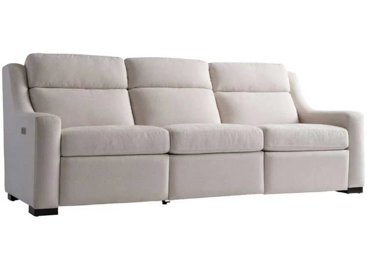 Bernhardt Germain Power Motion Sofa, White Cream Fabric