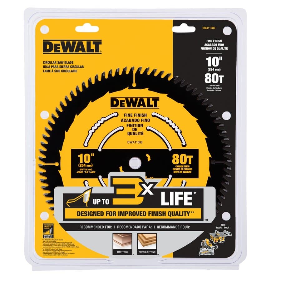 DEWALT Large Diameter Saw Blades 10-in 24 -Tooth Rough Finish Tungsten carbide-tipped steel Table saw blade Individual