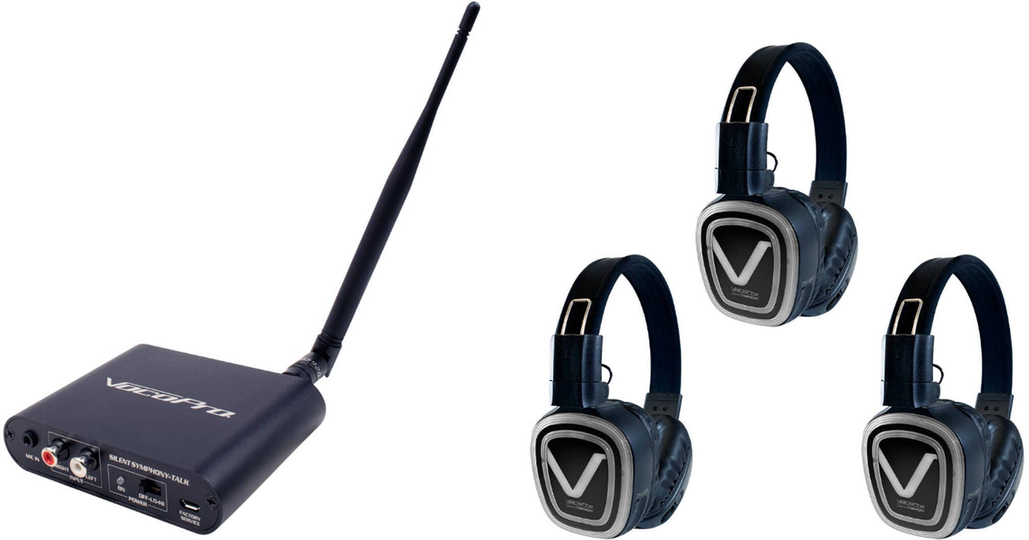 VocoPro Silent Disco Pro 103 Long-Range Event Package (1 Transmitter, 3 Headphone Receivers)