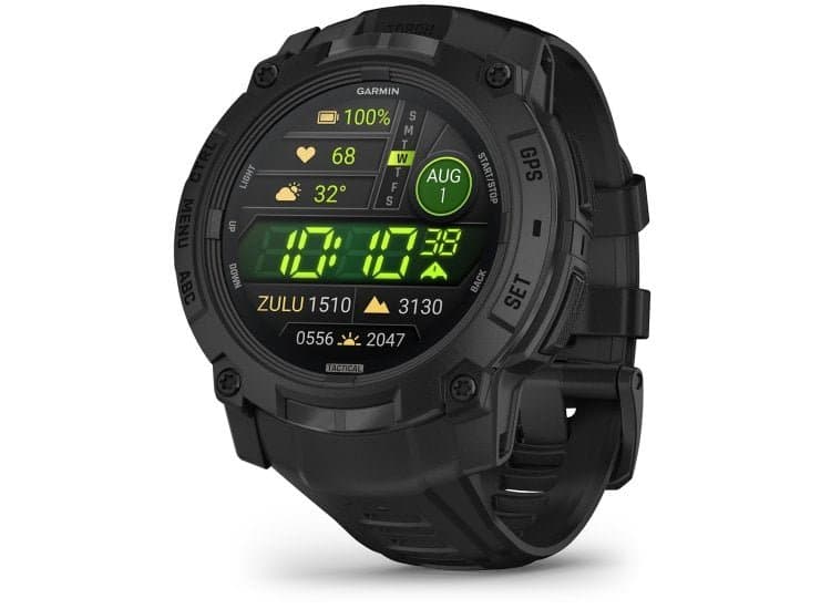 Garmin Instinct 3 Tactical Edition AMOLED Smartwatch 50mm Black Case with Black Band