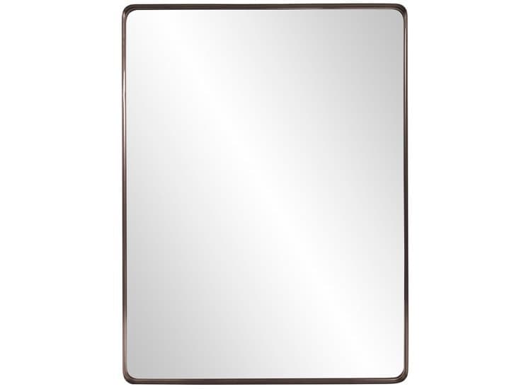 Howard Elliott Steele Rectangular Mirror, Brushed Brass Finish