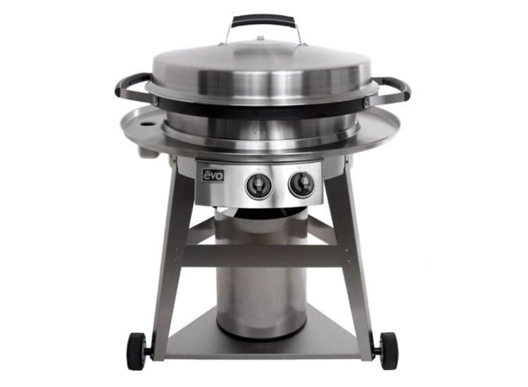 Evo Professional Wheeled Cart Stainless Steel Liquid Propane Gas Flattop Griddle