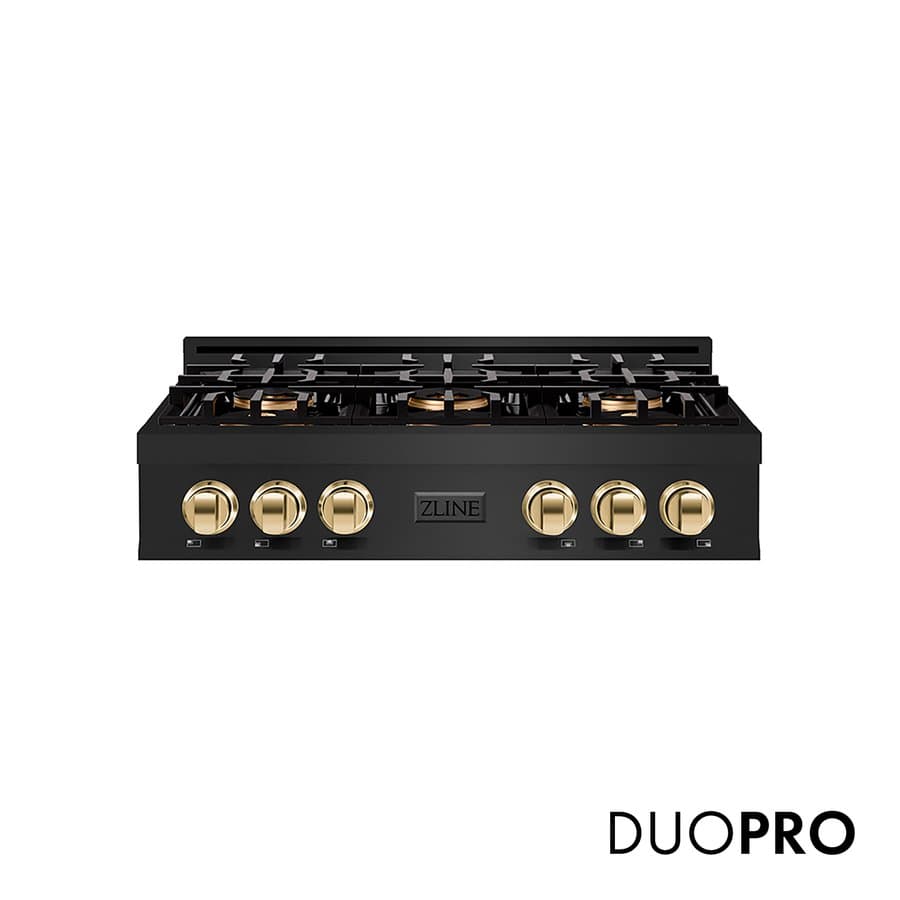 ZLINE KITCHEN & BATH Classic 36-in 6 burners Black Stainless steel Gas Cooktop