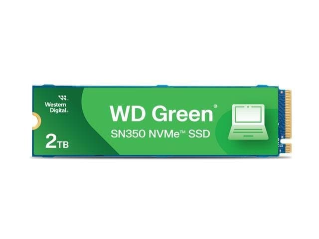 Western Digital 2TB WD Green SN350 NVMe Internal SSD Solid State Drive-Gen3 PCIe, QLC, M.2 2280, Up to 3,200 MB/s-WDS200T3G0C