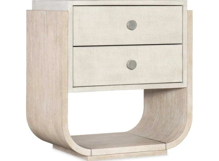 Hooker Furniture Modern Mood Nightstand with Two Drawers, Light Wood