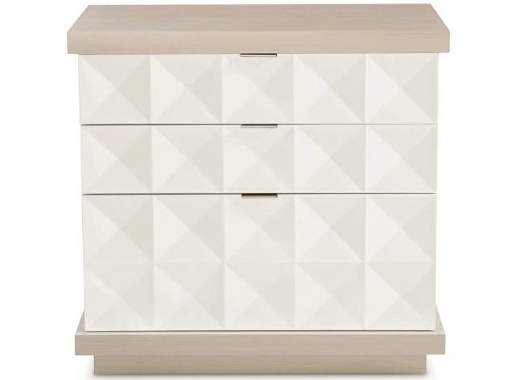 Bernhardt Axiom Nightstand in Linear Grey | Linear White | White Linen