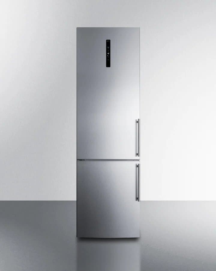 Summit 24 in. 11.7 cu. ft. Counter Depth Left-Hinged Bottom Freezer Refrigerator-Stainless Steel