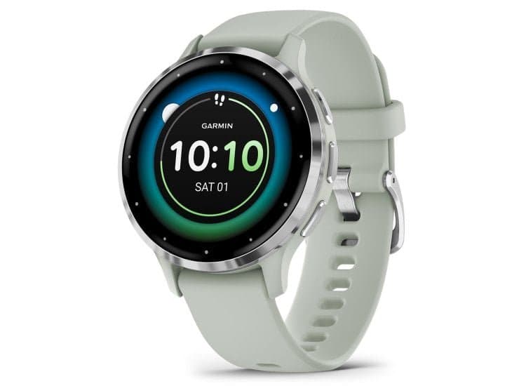 Garmin Venu 3S 41mm Watch, Silver Stainless Bezel Steel with Sage Gray Case and Silicone Band