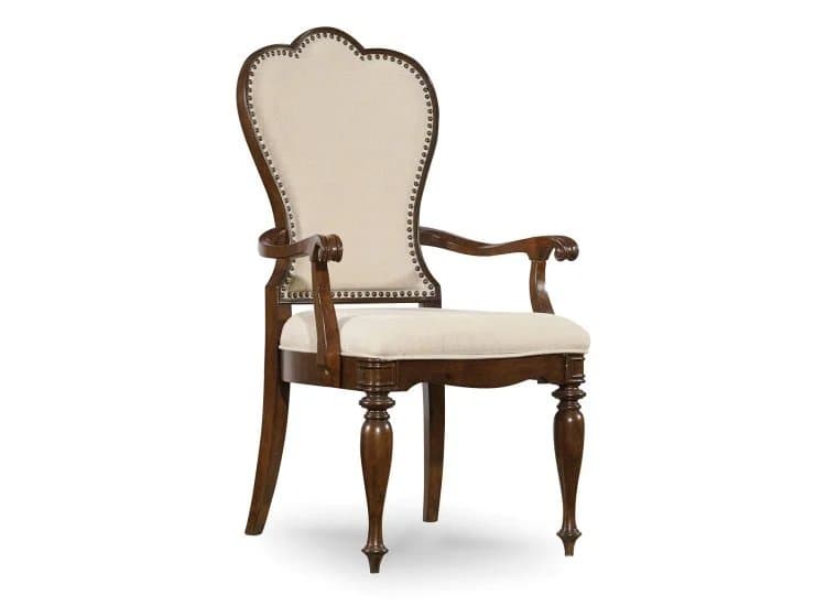 Hooker Furniture Casual Dining Leesburg Upholstered Arm Chair in Mahogany | Alabaster