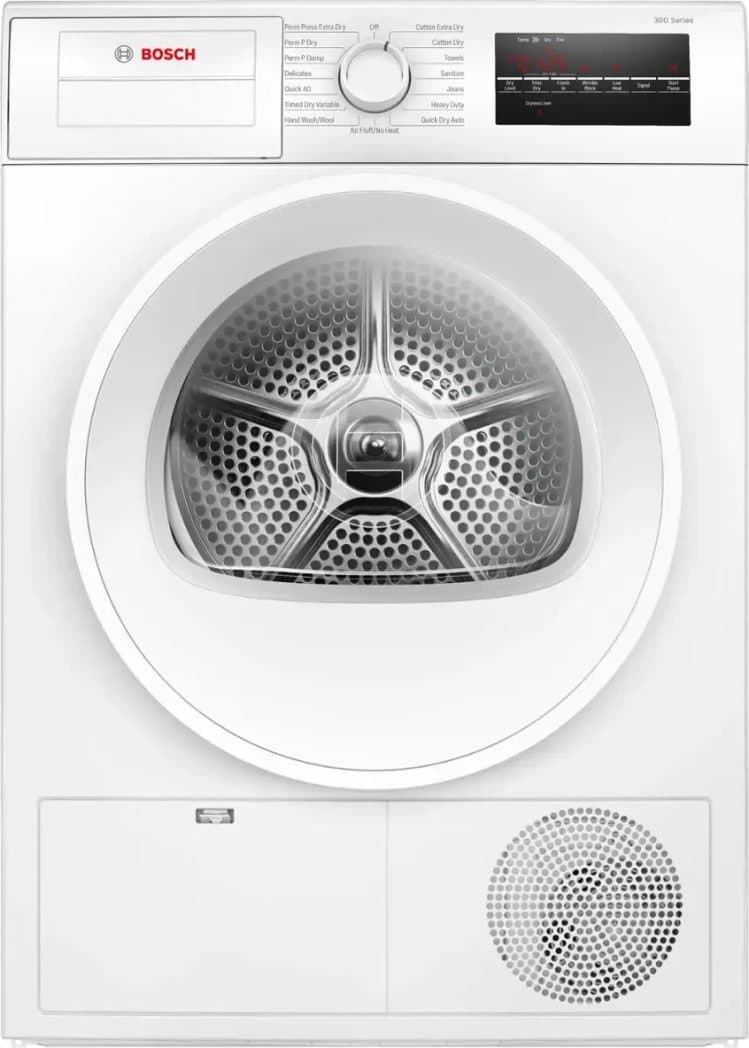 Bosch 300 Series Compact Condensation Electric Dryer 24-Inch White