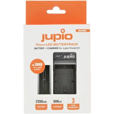 Jupio PowerLED NP-F550 2350mAh Lithium-Ion Battery Pack with Charger, EU/UK