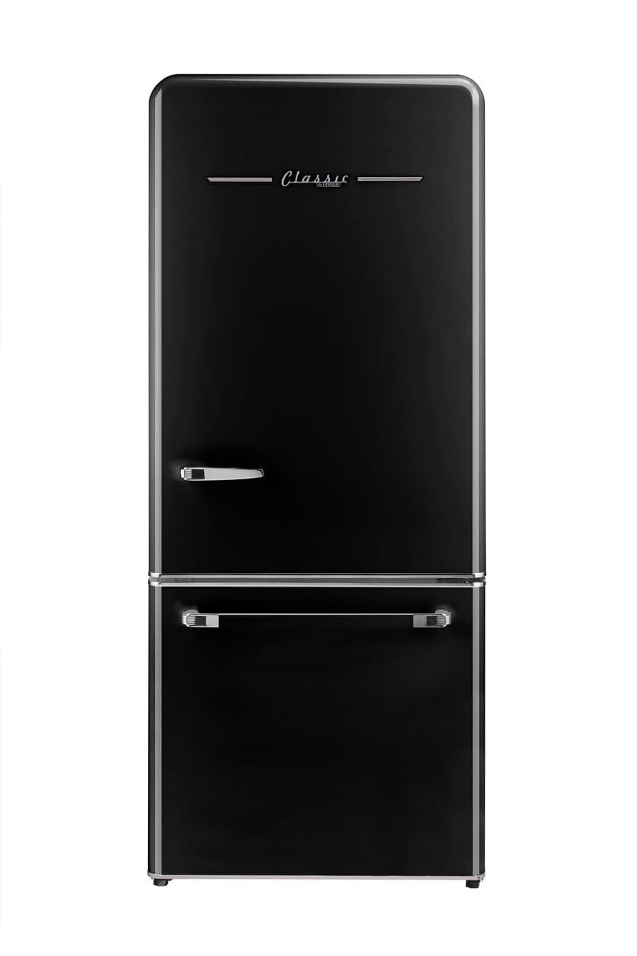 UNIQUE Classic Retro 17.7-cu ft Counter-Depth 29-in Wide Bottom-Freezer Refrigerator with Ice Maker ( Midnight Black ) ENERGY STAR Certified
