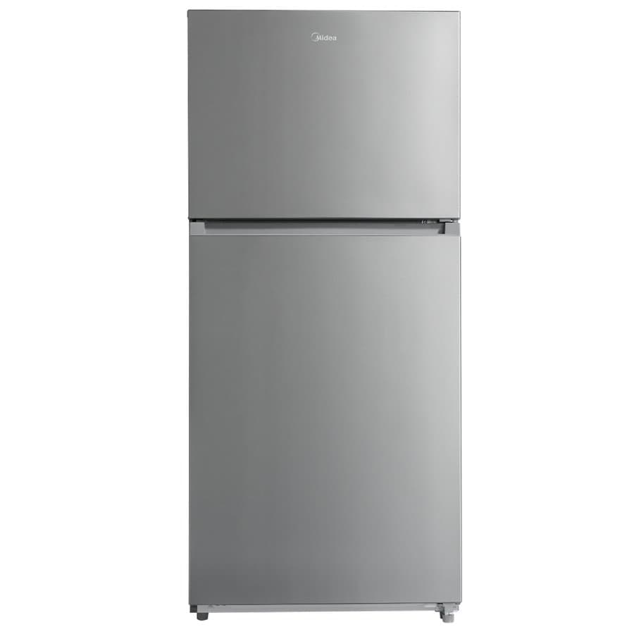 Midea Fingerprint Resistant 18.1-cu ft Standard-Depth 30-in Wide Top-Freezer Refrigerator ( Stainless Steel ) Garage Ready ENERGY STAR Certified