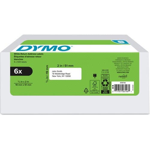 Dymo LabelWriter Return Address Labels Value Pack (0.75 x 2", 3000 Labels)