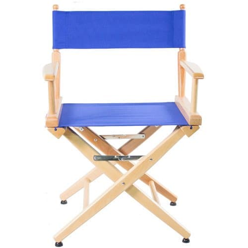 Filmcraft Pro Series Short Director's Chair (18", Natural Frame, Blue Canvas)