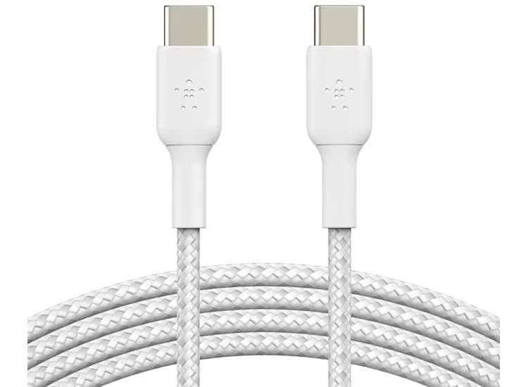 Belkin BoostCharge 3.3-Feet USB-C to USB-C Cable Braided, White