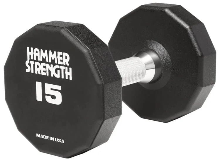 Life Fitness Hammer Strength 15 lb 12-Sided Urethane Dumbbell (Each)
