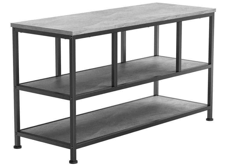 ErgoAV Small TV Stand 42-Inch with Metal Frame, Concrete Finish