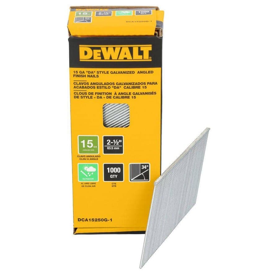 2-1/2 in. x 15-Gauge DA 34-Degree Galvanized Finish Nails (1000-Pack)