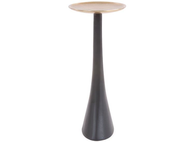Howard Elliott Jordan Aluminum Pillar Candle Holder, Metallic Gold with Matte Graphite Finish