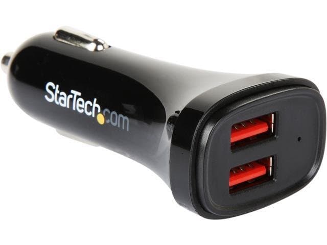StarTech.com USB2PCARBKS Black Dual-Port USB Car Charger-24W/4.8A