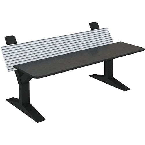 Winsted EnVision Single Tier with 15" Slat-Wall Command Console (Black/Silver, 84")