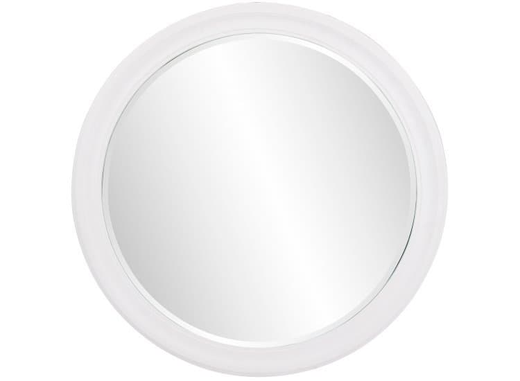 Howard Elliott George Round Mirror, Matte White Finish