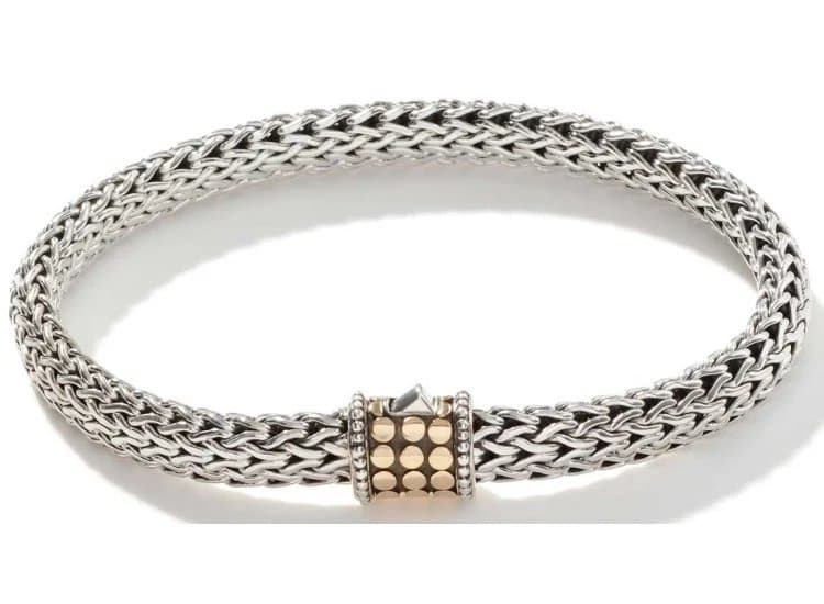 John Hardy Icon Dot Bracelet-Size Medium-in Sterling Silver and Gold