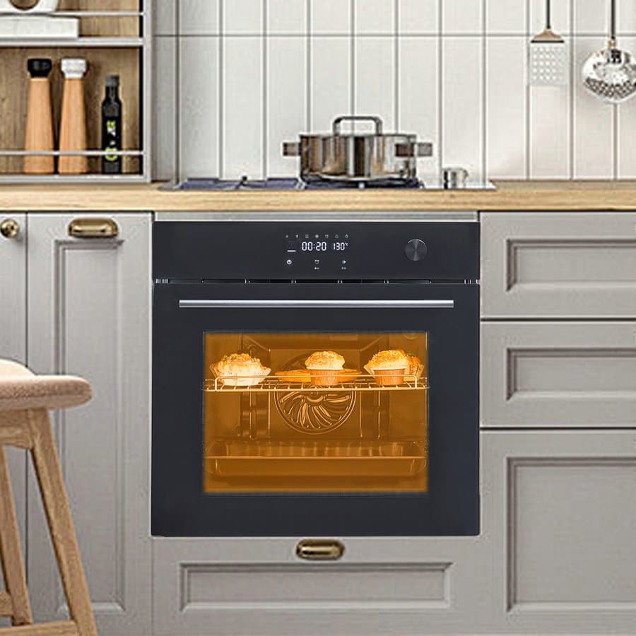 24" Built-in Electric Ovens, Single Wall Oven with 8 Cooking Modes, 108 Smart Menus, 2.5 Cu.f Convection Built-in Oven, Stainless Steel, Touch Control, Timer, Safety Lock, 3000W, 240V PHO_11V07MJT_36763_HML_lbuQ