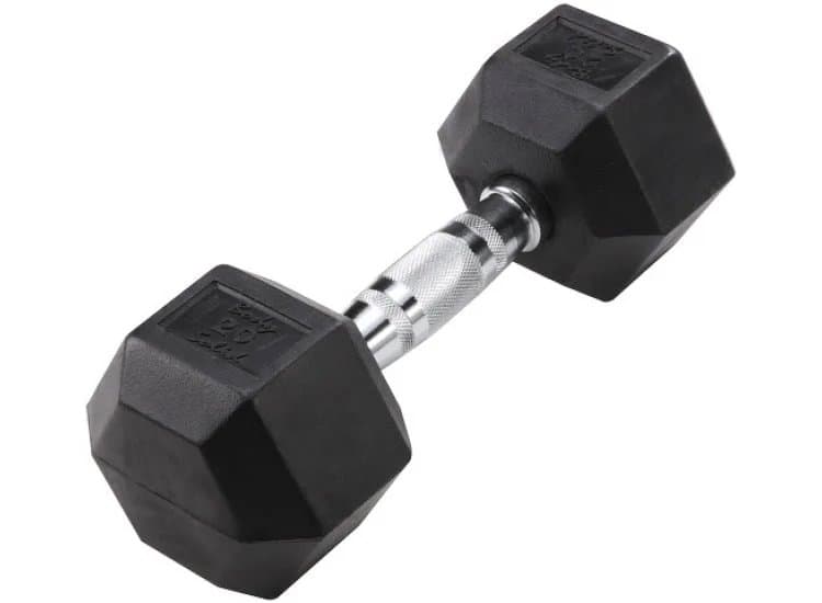 Body-Solid 20 lb Rubber Hex Dumbbell (Each)