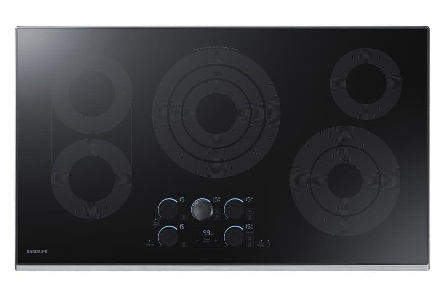 Samsung Premium 36-in 5 burners Smooth surface Stainless steel Smart Compatible Electric Cooktop