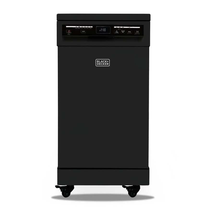BLACK+DECKER 18-inch Portable Freestanding Dishwasher 8 Place Settings with Heated Dry