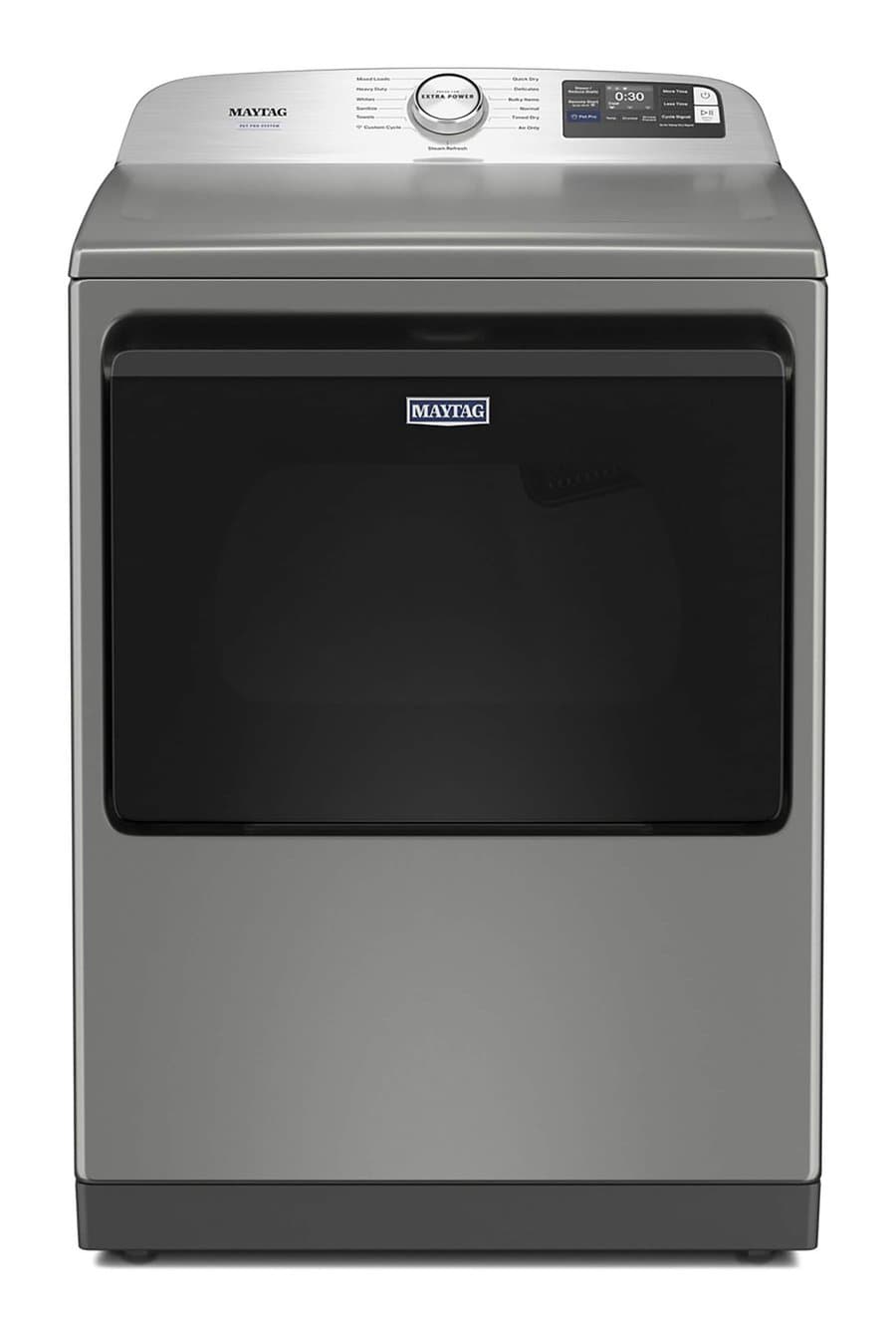 Maytag Pet Pro Option 7.4-cu ft Vented Electric Dryer with Steam Cycle ( Classic Silver )