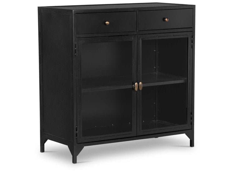 Four Hands Shadow Box Cabinet, Small, Black
