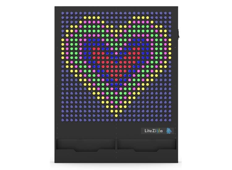 LiteZilla 4' Wide x 5' Tall Black Interactive Art Wall - LZ-BLK-4X5