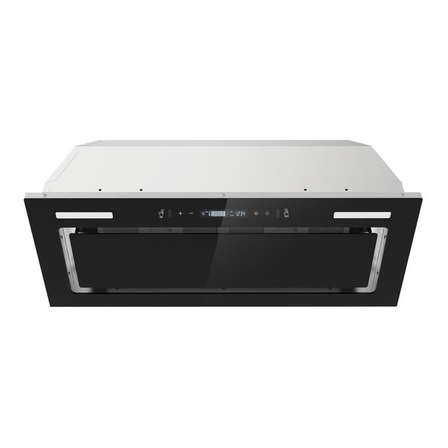 JOEAONZ 30 inch Convertible 750-CFM Black Glass Insert Under Cabinet Range Hood