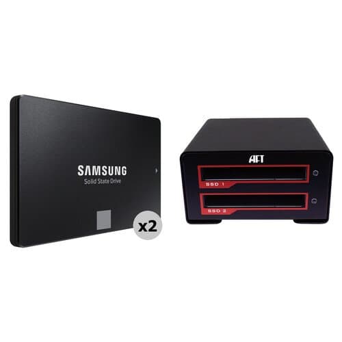 Samsung 4TB 870 EVO SATA III 2.5" Internal SSD and USB 3.1 Gen 2 Type-C RAID Enclosure Kit