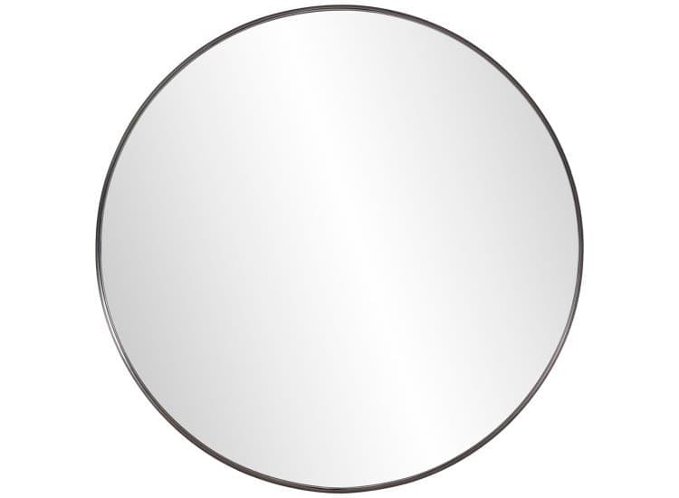 Howard Elliott Steele 36 Inch Round Mirror, Brushed Black Finish