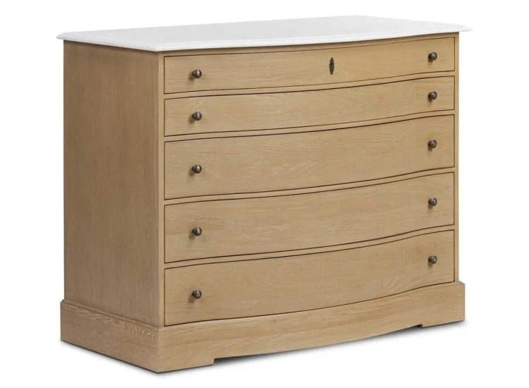Four Hands Lena Dresser with 5 Drawers, Light Weathered Oak