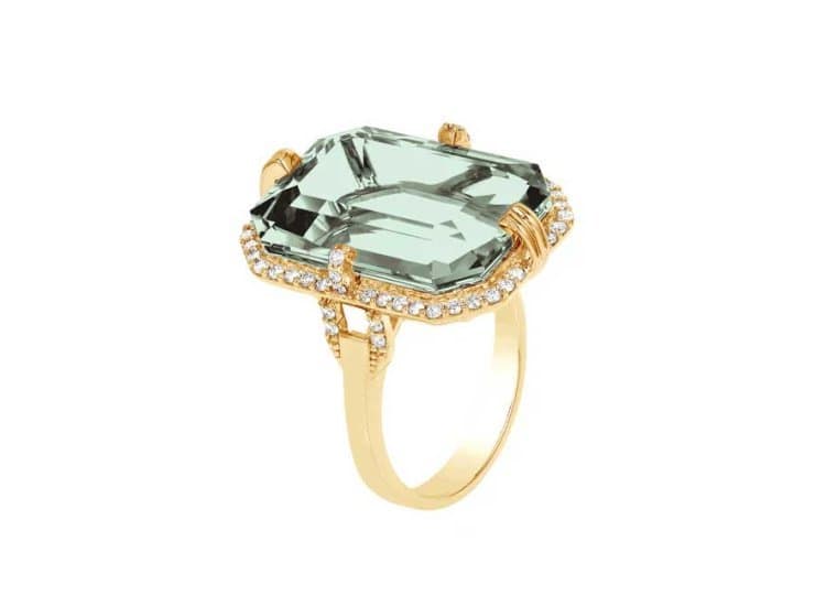 Goshwara Gossip Emerald Cut Ring with Prasiolite