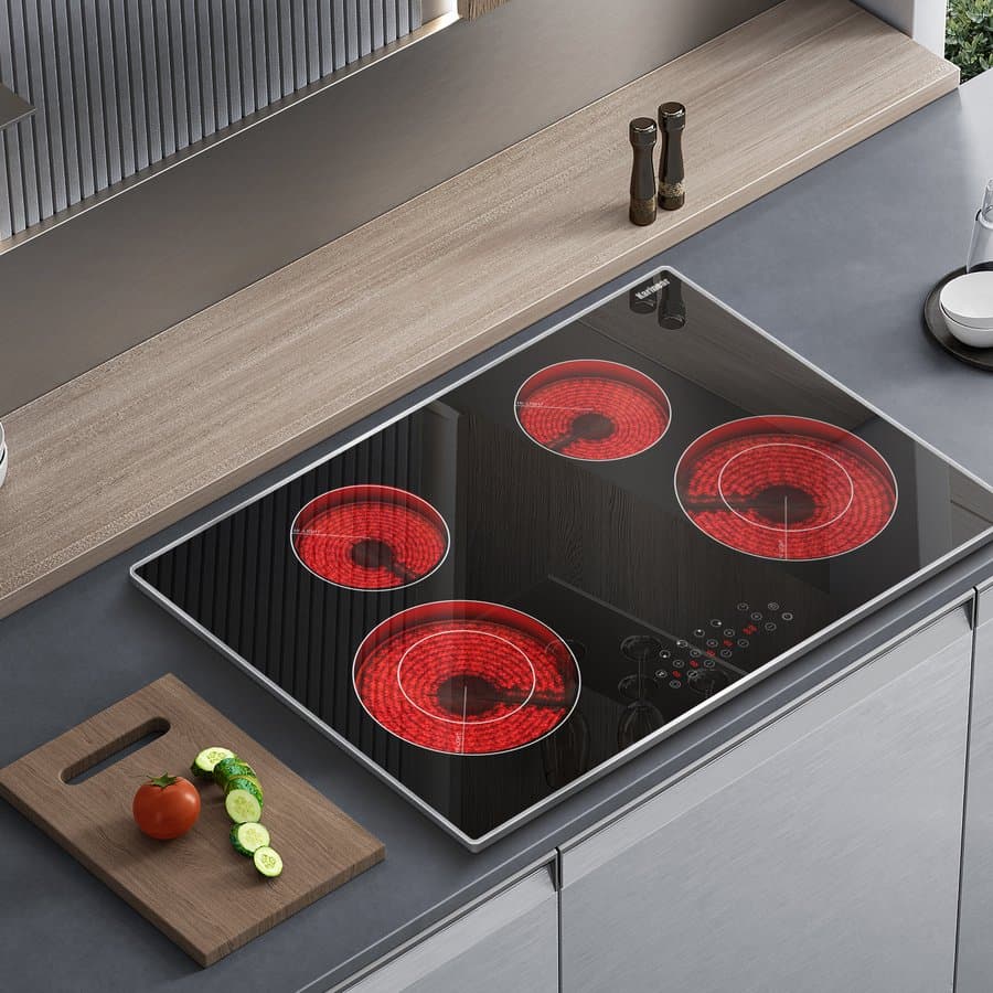 Karinear 30" Black Electric 4 Burner Cooktop KNC-D47104
