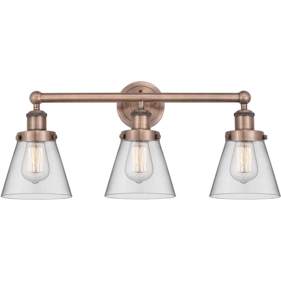 Innovations Lighting  616-3W-AC-G62 Cone Bathroom Vanity Light Antique Copper