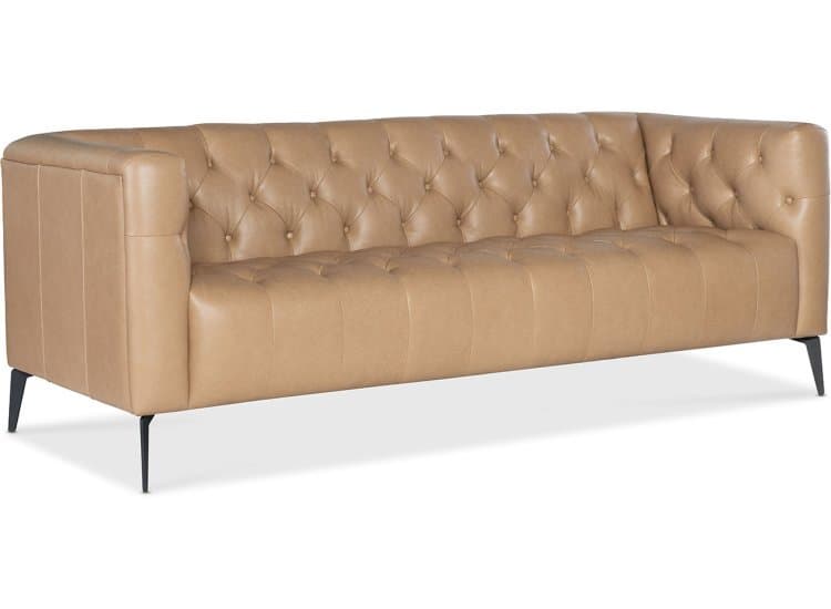 Hooker Furniture Living Room Nicolla Stationary Sofa in Matte Black | Texas Stone