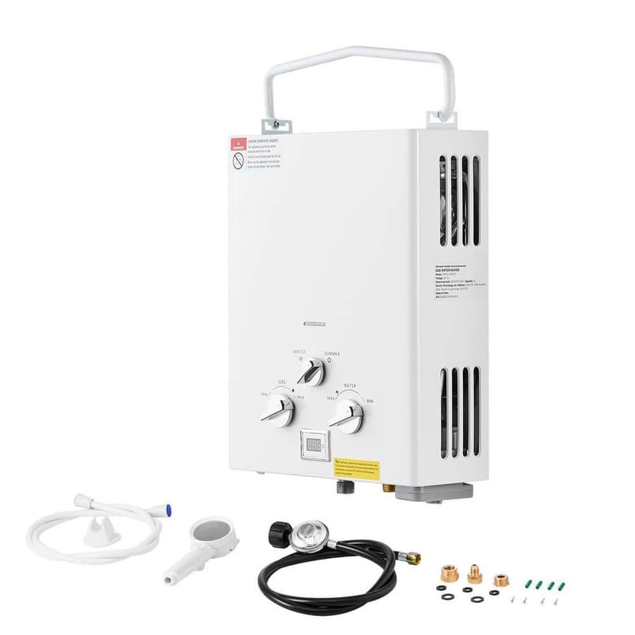 Portable Propane Water Heater, 6L Tankless 41000 BTU 1.58 GPM Instant Hot Water with Accessories & Regulator for Camping