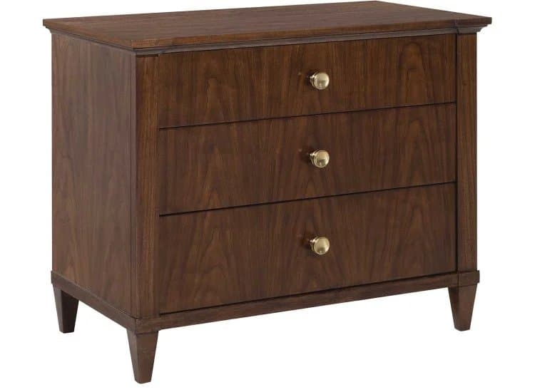 Hooker Furniture Archives Nightstand with Three Drawers, Walnut