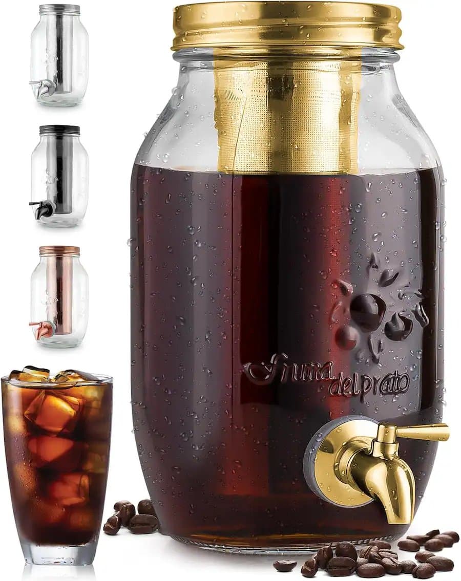 Zulay Kitchen 1.5 Liter Cold Brew Coffee Maker with EXTRA-THICK Glass Carafe & Stainless Steel Mesh Filter